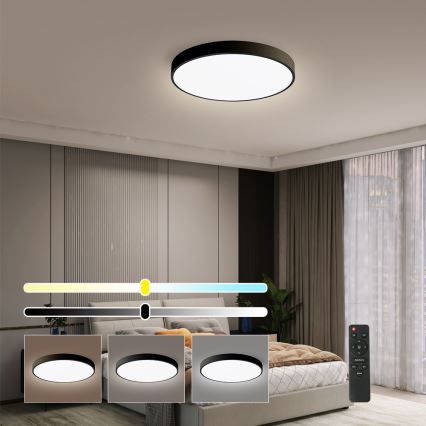 Brilagi - LED Dæmpbar loftlampe POOL SMART LED/48W/230V 40 cm 3000-6000K Wi-Fi Tuya + fjernbetjening sort