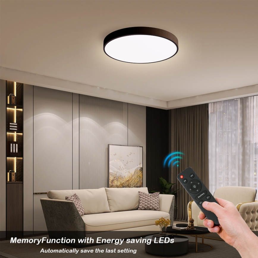 Brilagi - LED Dæmpbar loftlampe POOL SMART LED/48W/230V 40 cm 3000-6000K Wi-Fi Tuya + fjernbetjening sort