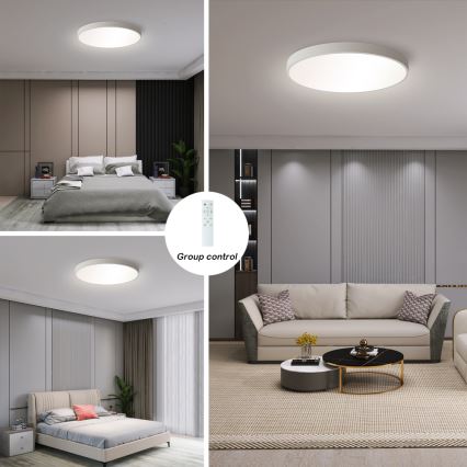 Brilagi - LED Dæmpbar loftlampe POOL SMART LED/60W/230V 3000-6000K 50 cm + fjernbetjening hvid