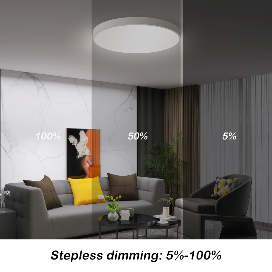 Brilagi - LED Dæmpbar loftlampe POOL SMART LED/60W/230V 3000-6000K 50 cm + fjernbetjening hvid