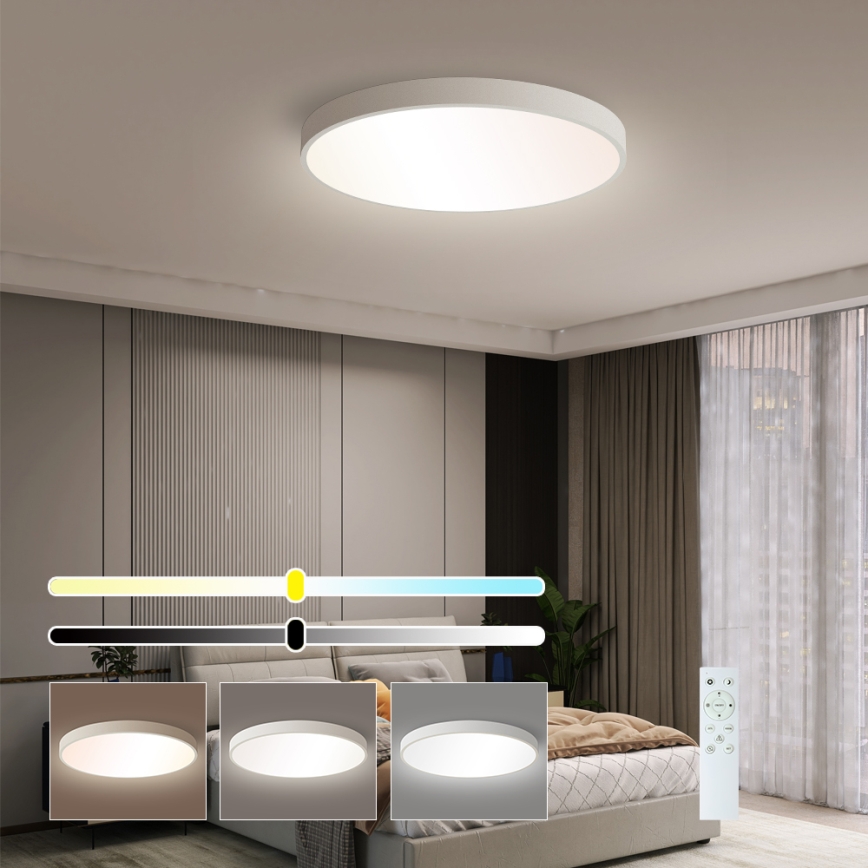 Brilagi - LED Dæmpbar loftlampe POOL SMART LED/60W/230V 3000-6000K 50 cm + fjernbetjening hvid