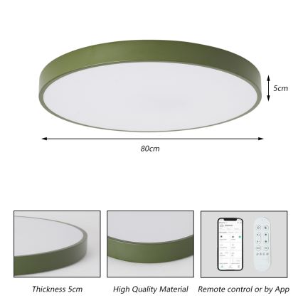 Brilagi - Dæmpbart LED-armatur POOL SMART LED/100W/230V Ø 80 cm 3000-6000K Wi-Fi Tuya + fjernbetjening grøn