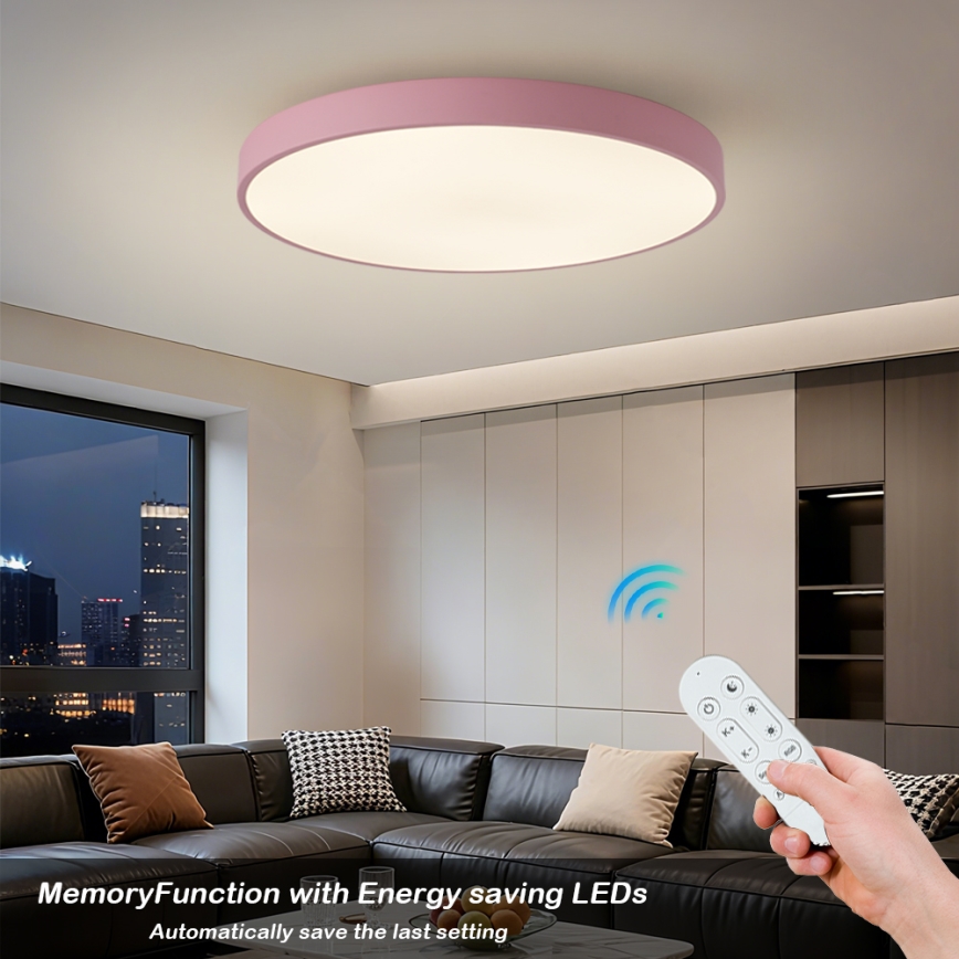 Brilagi - Dæmpbar LED-armatur POOL SMART LED/100W/230V Ø 80 cm 3000-6000K Wi-Fi Tuya + fjernbetjening lyserød