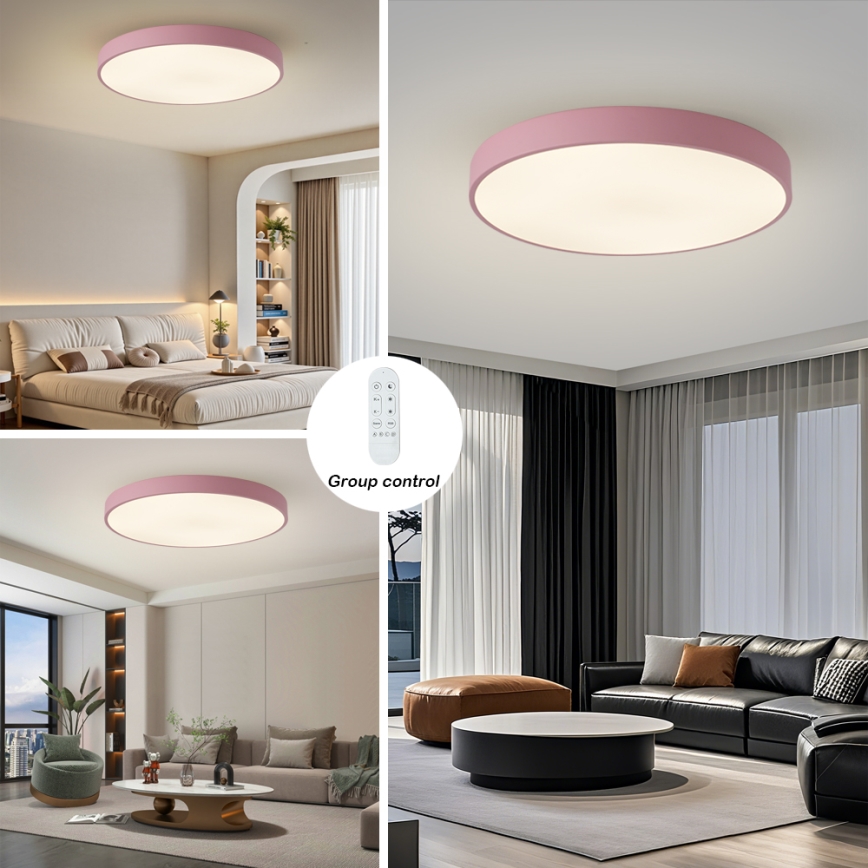 Brilagi - Dæmpbar LED-armatur POOL SMART LED/100W/230V Ø 80 cm 3000-6000K Wi-Fi Tuya + fjernbetjening lyserød
