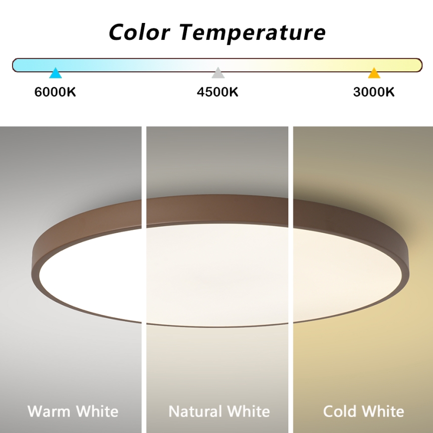 Brilagi - Dæmpbar LED-armatur POOL SMART LED/128W/230V Ø 100 cm 3000–6000K Wi-Fi Tuya + fjernbetjening brun