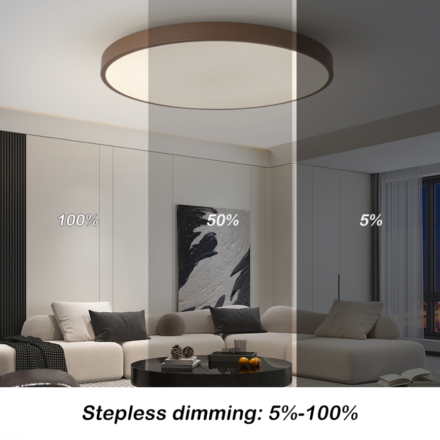 Brilagi - Dæmpbar LED-armatur POOL SMART LED/128W/230V Ø 100 cm 3000–6000K Wi-Fi Tuya + fjernbetjening brun