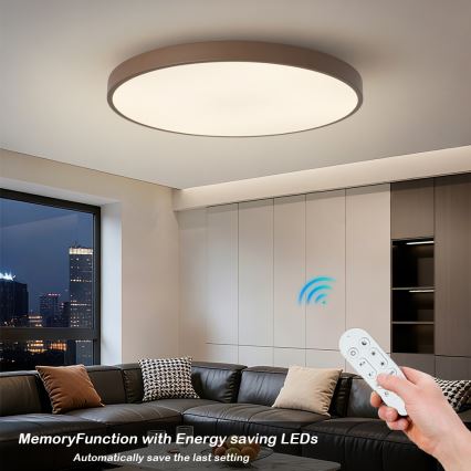 Brilagi - Dæmpbar LED-armatur POOL SMART LED/128W/230V Ø 100 cm 3000–6000K Wi-Fi Tuya + fjernbetjening brun