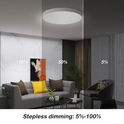 Brilagi - LED dæmpbar loftlampe POOL SMART LED/60W/230V 50 cm 3000-6000K Wi-Fi Tuya + fjernbetjening hvid