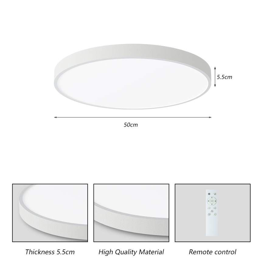 Brilagi - LED dæmpbar loftlampe POOL SMART LED/60W/230V 50 cm 3000-6000K Wi-Fi Tuya + fjernbetjening hvid