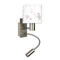 Brilagi - LED fleksibel børnevæglampe BOBO 1xE27/25W/230V + LED/3W mat krom/cremefarvet/kaninmotiv
