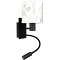 Brilagi - LED fleksibel børnevæglampe BOBO 1xE27/25W/230V + LED/3W sort/hvid/kaniner