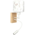 Brilagi - LED-fleksibel børnevæglampe BOBO WOOD 1xE27/25W/230V + LED/3W eg/hvid/kaniner