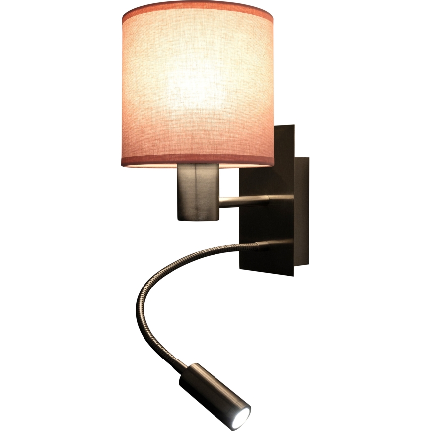 Brilagi - LED fleksibel væglampe BOBO 1xE27/25W/230V + LED/3W mat krom/rosa