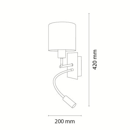 Brilagi - LED fleksibel børnevæglampe BOBO 1xE27/25W/230V + LED/3W sort/hvid/kaniner