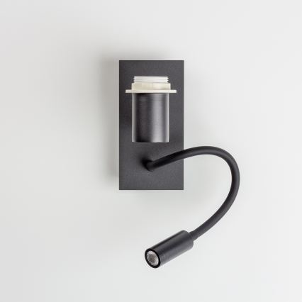 Brilagi - LED fleksibel børnevæglampe BOBO 1xE27/25W/230V + LED/3W sort/hvid/kaniner