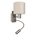 Brilagi - LED fleksibel væglampe BOBO 1xE27/25W/230V + LED/3W mat krom/beige/prikket