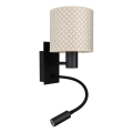 Brilagi - LED fleksibel væglampe BOBO 1xE27/25W/230V + LED/3W, sort/beige/prikket