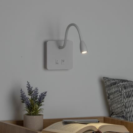 Brilagi - LED Fleksibel væglampe MAYA Double LED/4W/230V + LED/3W hvid