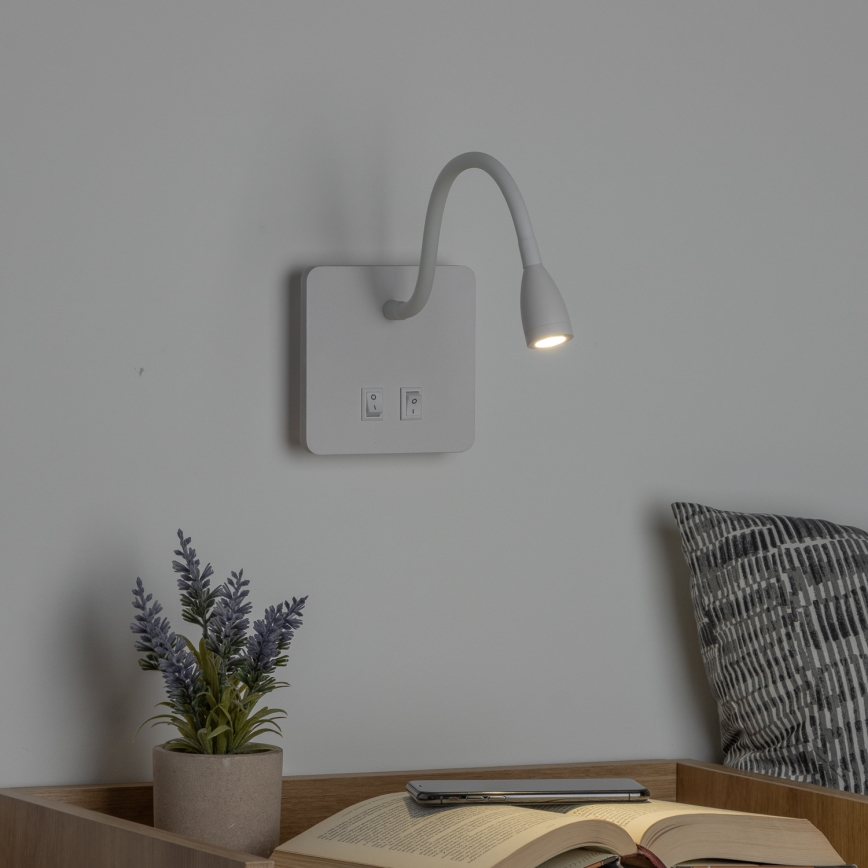 Brilagi - LED Fleksibel væglampe MAYA Double LED/4W/230V + LED/3W hvid