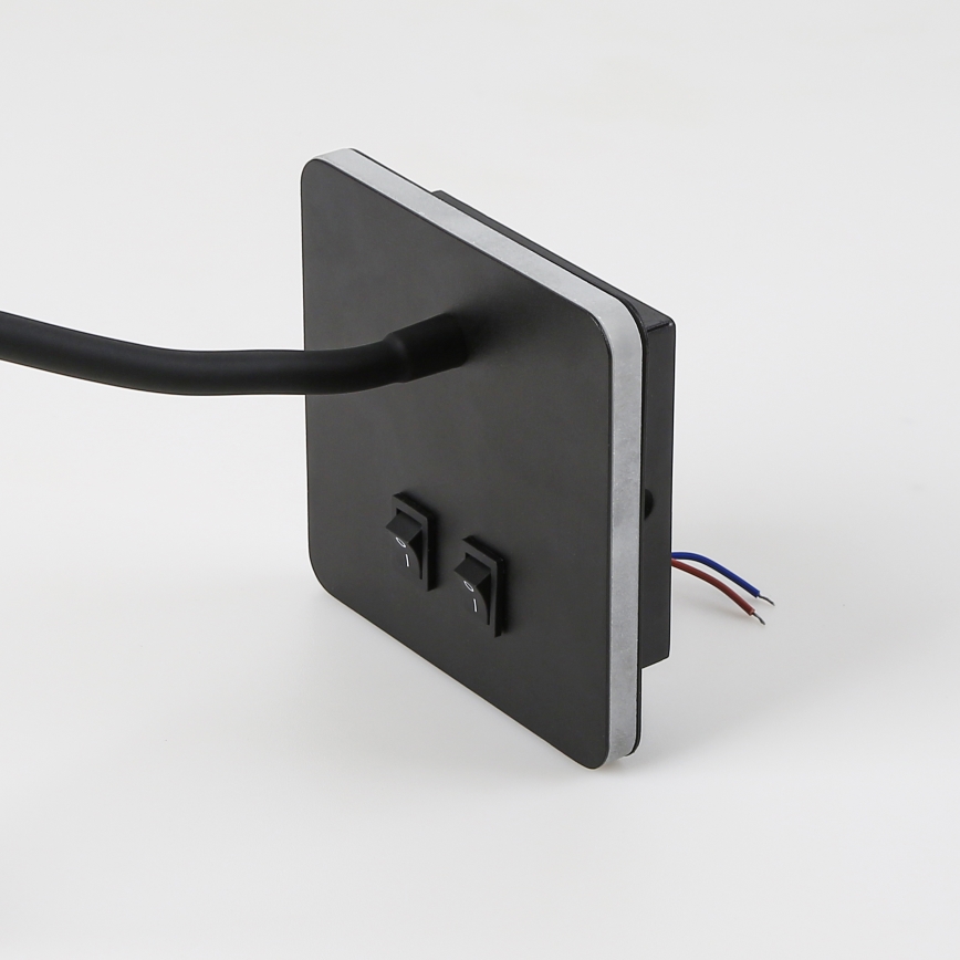 Brilagi - LED Fleksibel væglampe MAYA Double LED/4W/230V + LED/3W sort