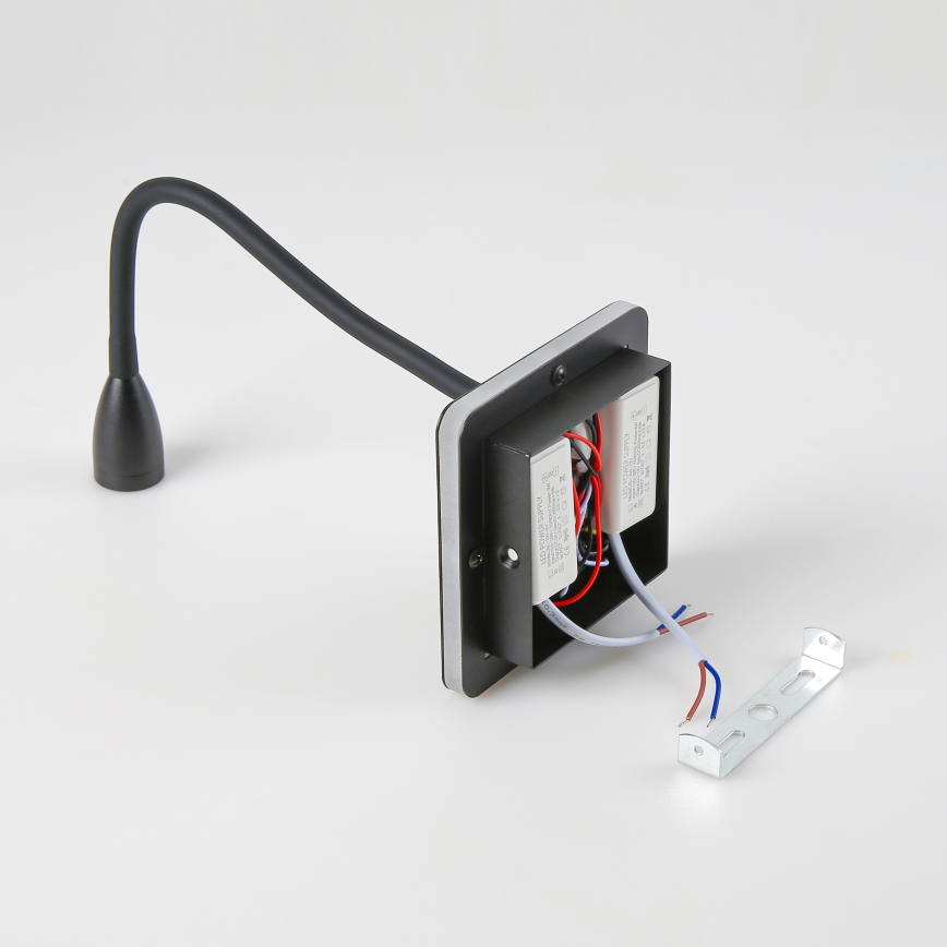 Brilagi - LED Fleksibel væglampe MAYA Double LED/4W/230V + LED/3W sort