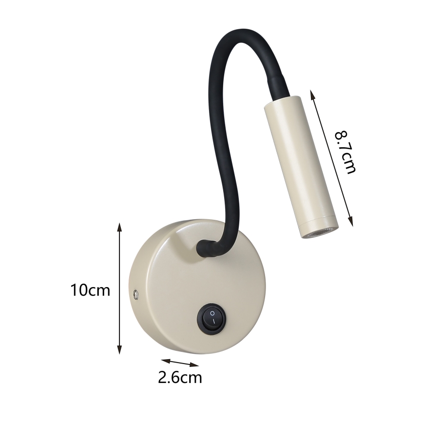 Brilagi - LED Fleksibel væglampe MAYA LED/3W/230V 4000K beige