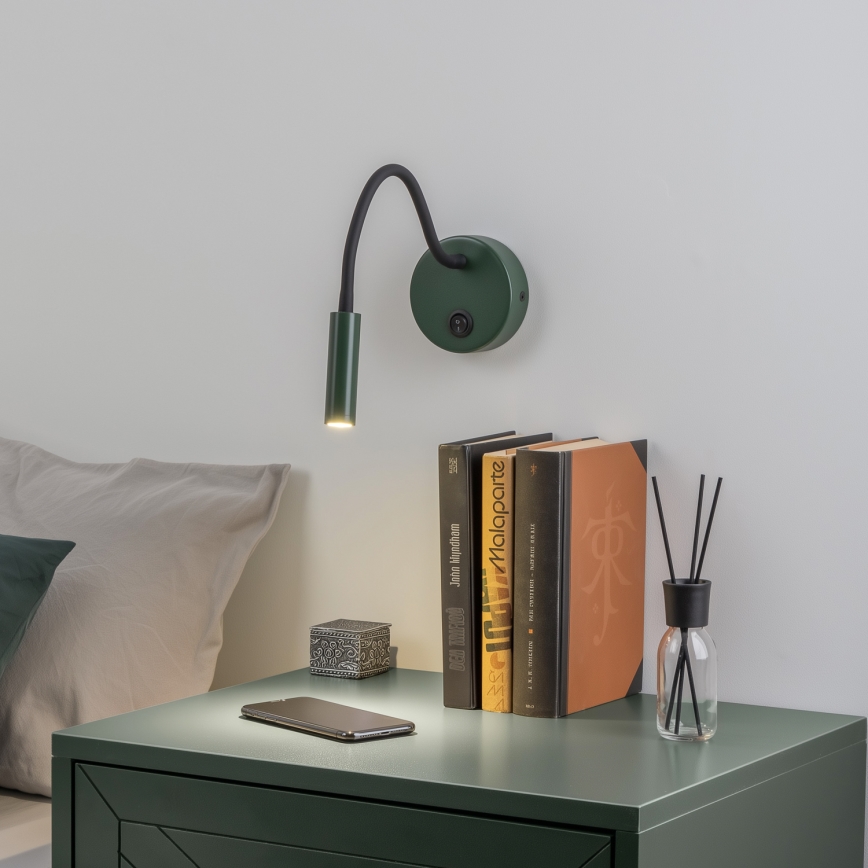 Brilagi - LED Fleksibel væglampe MAYA LED/3W/230V 4000K grøn