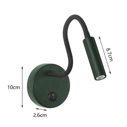 Brilagi - LED Fleksibel væglampe MAYA LED/3W/230V 4000K grøn