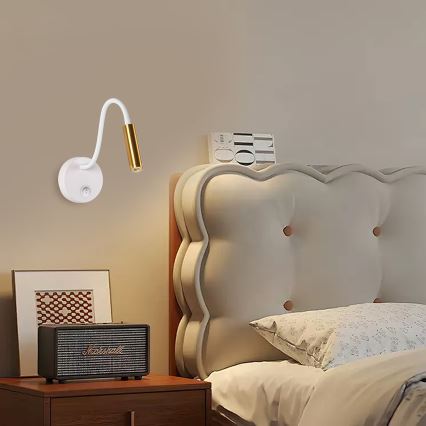 Brilagi - LED Fleksibel væglampe MAYA LED/3W/230V 4000K hvid/guldfarvet