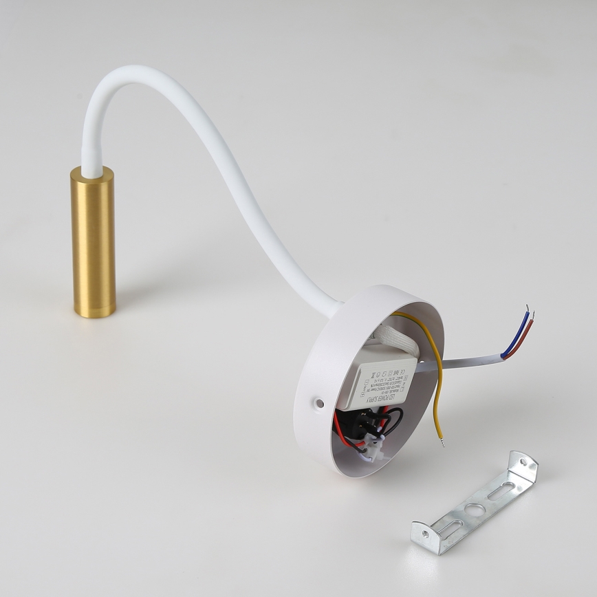 Brilagi - LED Fleksibel væglampe MAYA LED/3W/230V 4000K hvid/guldfarvet
