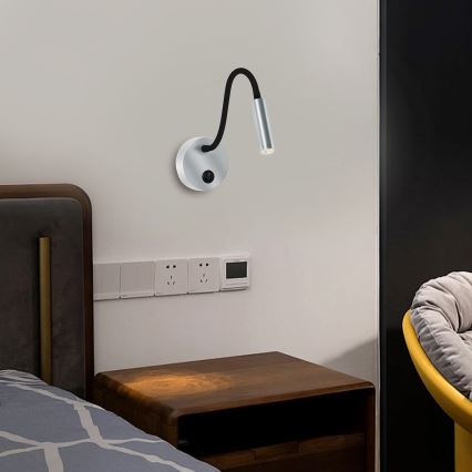 Brilagi - LED Fleksibel væglampe MAYA LED/3W/230V 4000K sølvfarvet