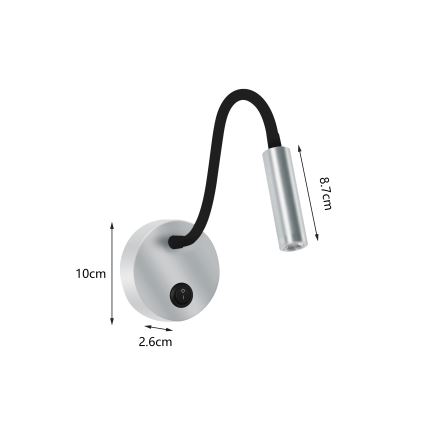 Brilagi - LED Fleksibel væglampe MAYA LED/3W/230V 4000K sølvfarvet