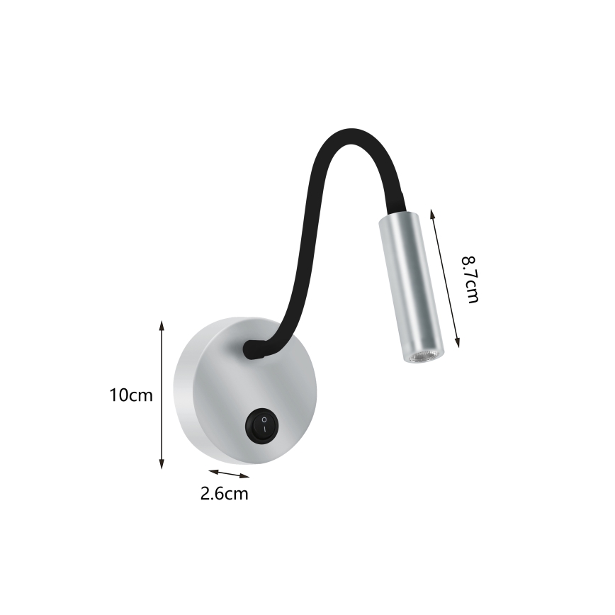 Brilagi - LED Fleksibel væglampe MAYA LED/3W/230V 4000K sølvfarvet