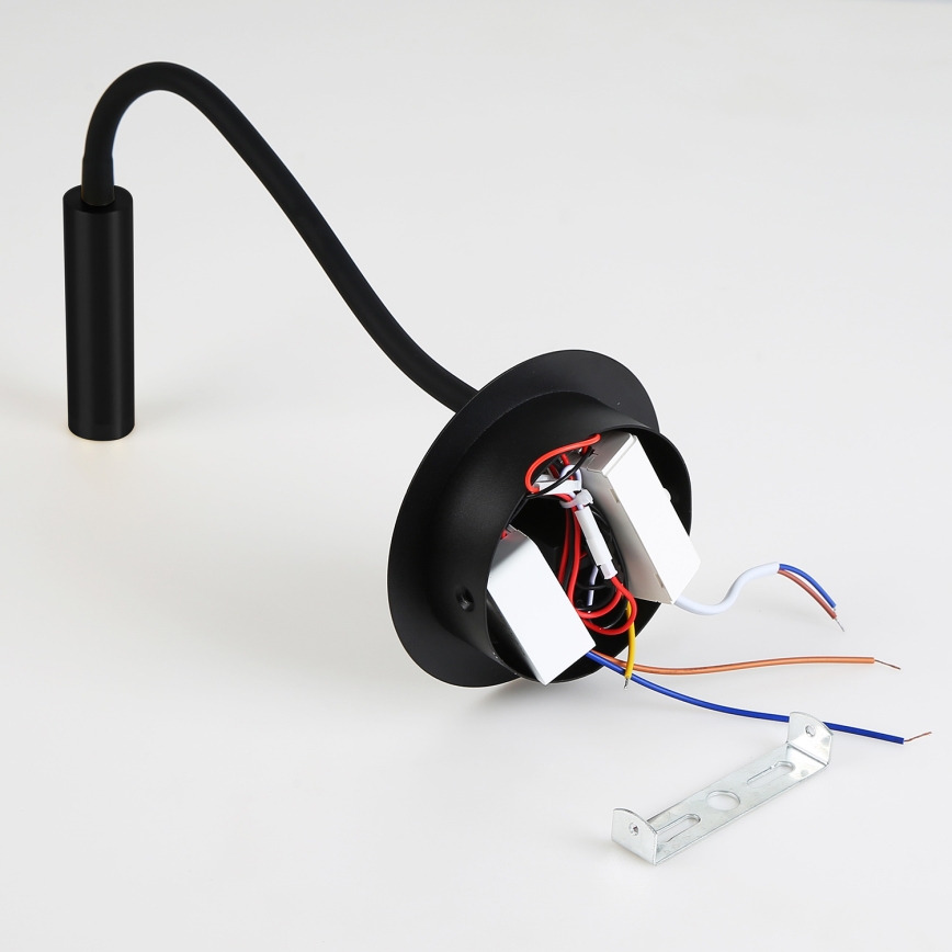 Brilagi - LED Fleksibel væglampe med USB-port MAYA LED/3W/230V 4000K sort