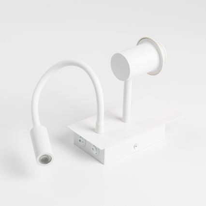 Brilagi - LED fleksibel væglampe NUBILA 1xE27/25W/230V + LED/3W hvid/gul