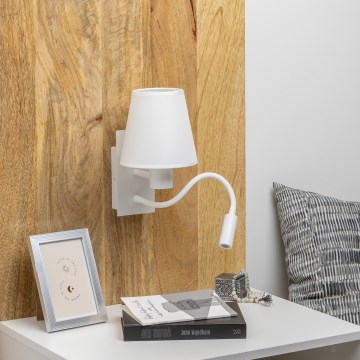 Brilagi - LED Fleksibel væglampe NUBILA 1xE27/25W/230V + LED/3W hvid