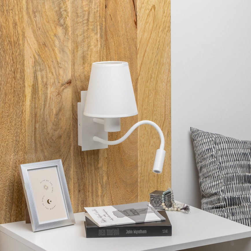 Brilagi - LED Fleksibel væglampe NUBILA 1xE27/25W/230V + LED/3W hvid