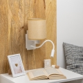 Brilagi - LED Fleksibel væglampe NUBILA 1xE27/25W/230V + LED/3W hvid/lysebrun