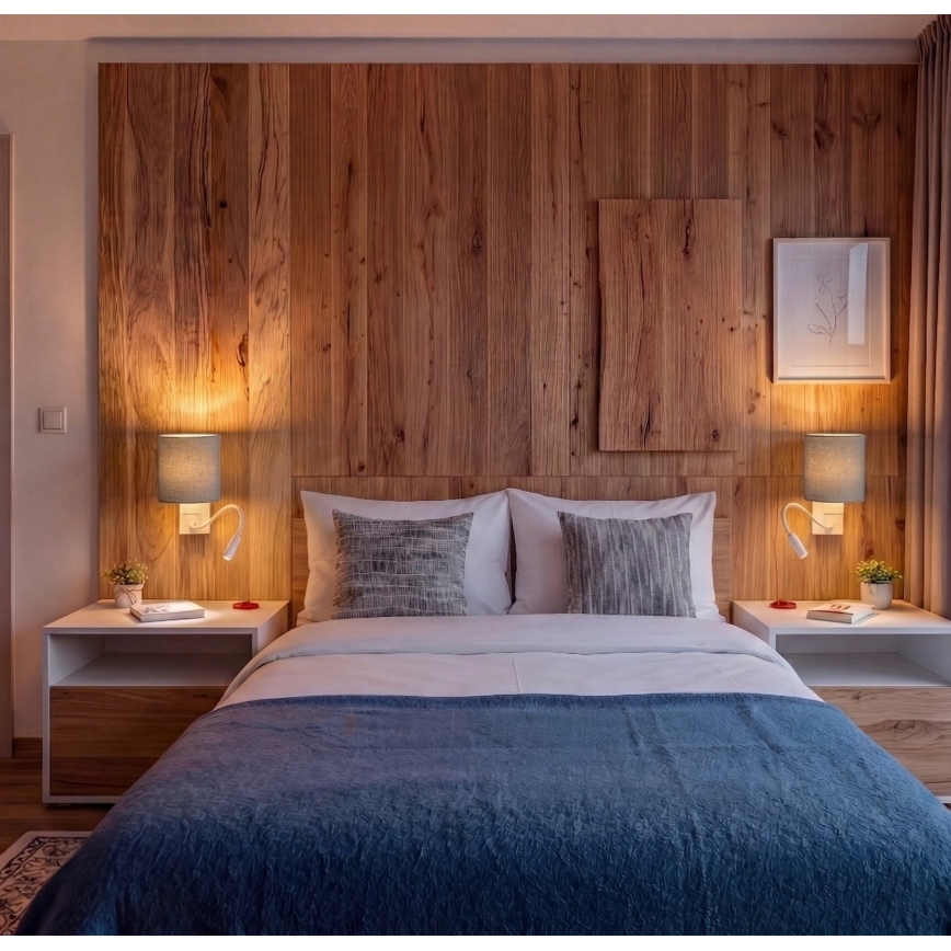 Brilagi - LED fleksibel væglampe NUBILA 1xE27/25W/230V + LED/3W hvid/lysegrå