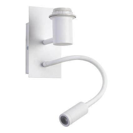 Brilagi - LED fleksibel væglampe NUBILA 1xE27/25W/230V + LED/3W hvid/lysegrå
