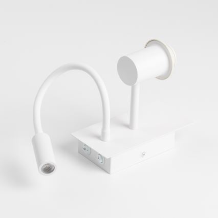 Brilagi - LED fleksibel væglampe NUBILA 1xE27/25W/230V + LED/3W hvid/lysegrå