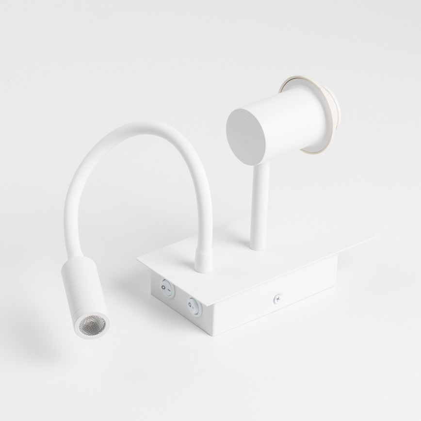 Brilagi - LED fleksibel væglampe NUBILA 1xE27/25W/230V + LED/3W hvid/lysegrå