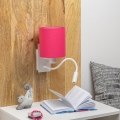 Brilagi - LED Fleksibel væglampe NUBILA 1xE27/25W/230V + LED/3W hvid/lyserød