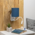 Brilagi - LED Fleksibel væglampe NUBILA 1xE27/25W/230V + LED/3W hvid/mørkeblå