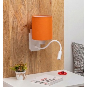 Brilagi - LED fleksibel væglampe NUBILA 1xE27/25W/230V + LED/3W hvid/orange