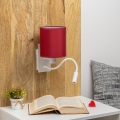 Brilagi - LED Fleksibel væglampe NUBILA 1xE27/25W/230V + LED/3W hvid/pompejansk rød