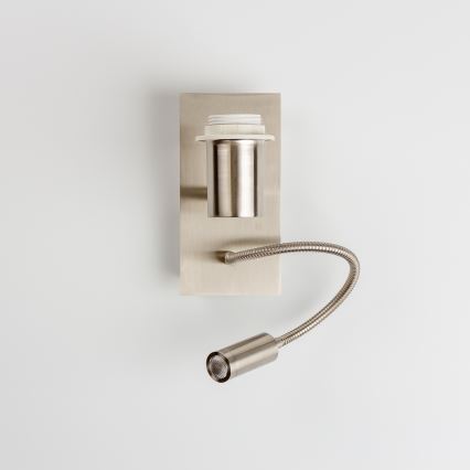 Brilagi - LED fleksibel væglampe NUBILA 1xE27/25W/230V + LED/3W mat krom/gul