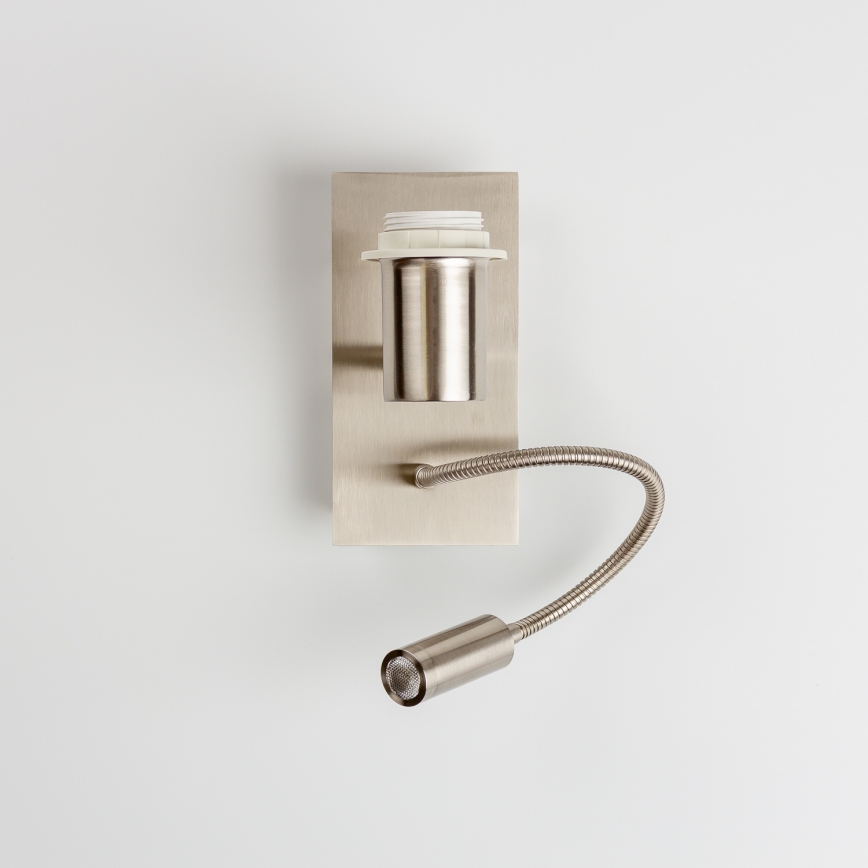 Brilagi - LED fleksibel væglampe NUBILA 1xE27/25W/230V + LED/3W mat krom/gul