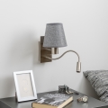 Brilagi - LED Fleksibel væglampe NUBILA 1xE27/25W/230V + LED/3W mat krom/grå