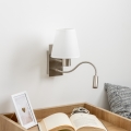 Brilagi - LED Fleksibel væglampe NUBILA 1xE27/25W/230V + LED/3W mat krom/hvid